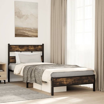 Giroletto senza Materasso con Testiera Rovere Sonoma 90x200 cm