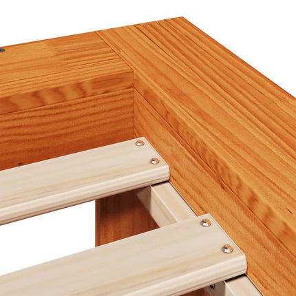 Letto senza Materasso Marrone Cera 200x200 cm in Legno di Pino
