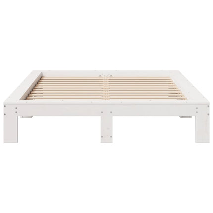 Letto senza Materasso Bianco 140x200 cm Legno Massello di Pino