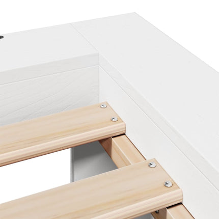 Letto senza Materasso Bianco 140x200 cm Legno Massello di Pino