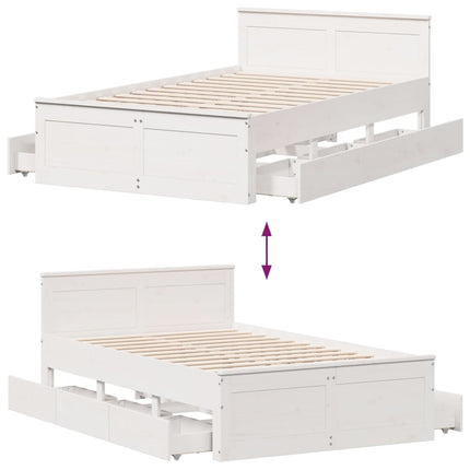 Giroletto senza Materasso con Testata Bianco 120x200 cm Pino