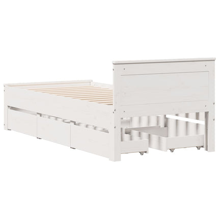 Giroletto senza Materasso con Testiera Bianco 90x200 cm Pino