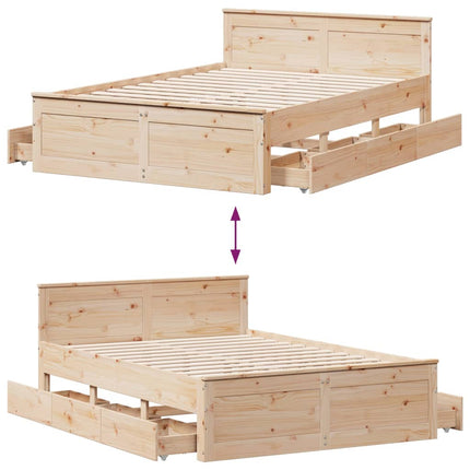 Giroletto senza Materasso con Testata 140x190 cm Massello Pino