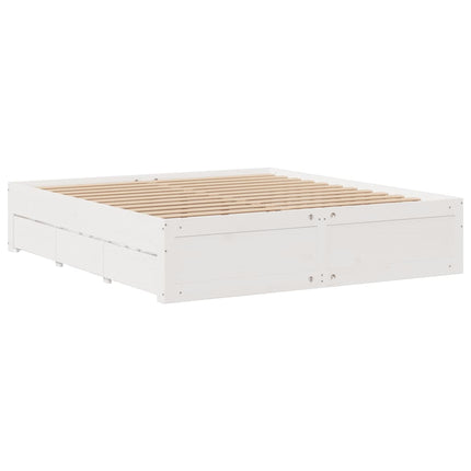 Giroletto senza Materasso con Cassetti Bianco 180x200 cm Pino