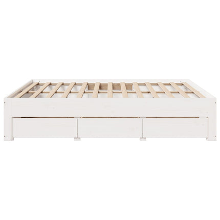 Giroletto senza Materasso con Cassetti Bianco 180x200 cm Pino