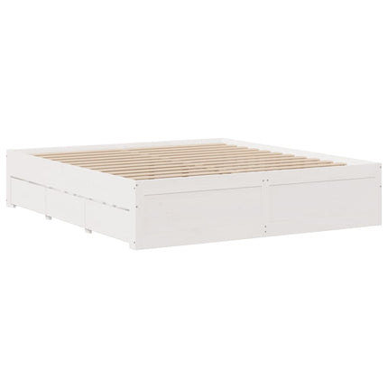 Giroletto senza Materasso con Cassetti Bianco 180x200 cm Pino