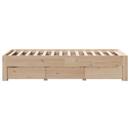 Giroletto senza Materasso con Cassetti 90x200 cm Massello Pino