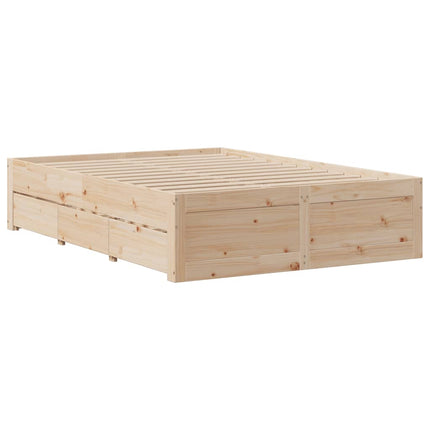 Giroletto senza Materasso con Cassetti 140x190 cm Massello Pino