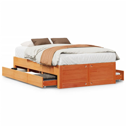 Giroletto senza Materasso con Cassetti Marrone Cera 120x190 cm