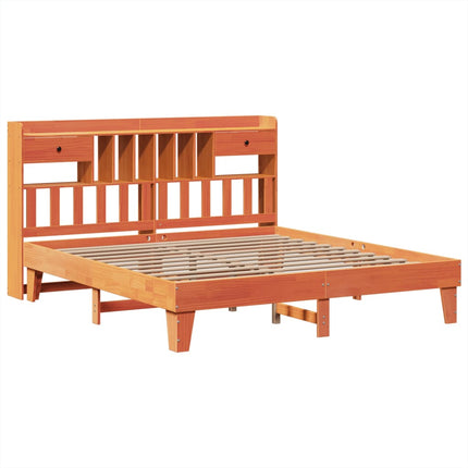 Letto senza Materasso Marrone Cera 200x200 cm in Legno di Pino