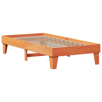 Letto senza Materasso Marrone Cera 100x200 cm in Legno di Pino