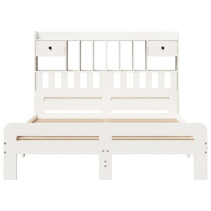 Letto Libreria senza Materasso Bianco 160x200 cm Legno di Pino