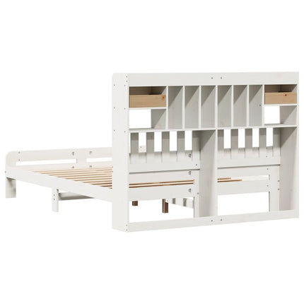 Letto Libreria senza Materasso Bianco 160x200 cm Legno di Pino