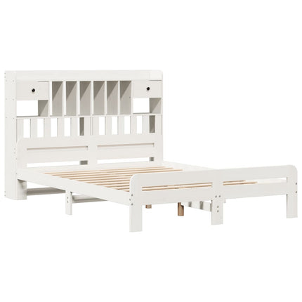 Letto Libreria senza Materasso Bianco 150x200 cm Legno di Pino