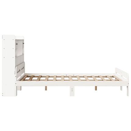 Letto Libreria senza Materasso Bianco 150x200 cm Legno di Pino