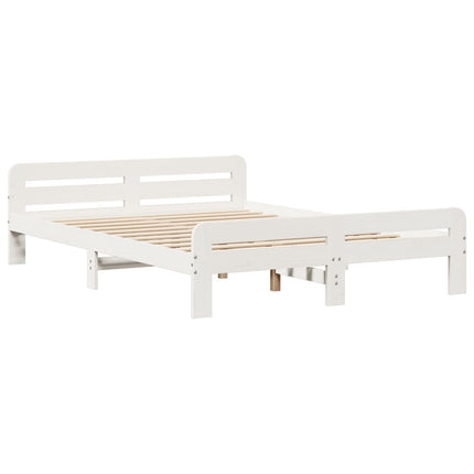 Letto Libreria senza Materasso Bianco 150x200 cm Legno di Pino