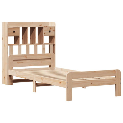 Letto Libreria senza Materasso 90x200 cm Legno Massello Pino