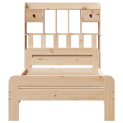 Letto Libreria senza Materasso 90x200 cm Legno Massello Pino