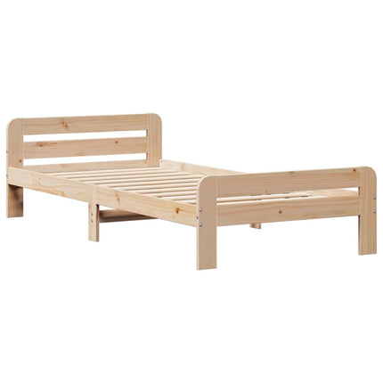Letto Libreria senza Materasso 90x200 cm Legno Massello Pino