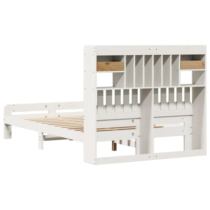 Letto Libreria senza Materasso Bianco 135x190 cm Legno di Pino