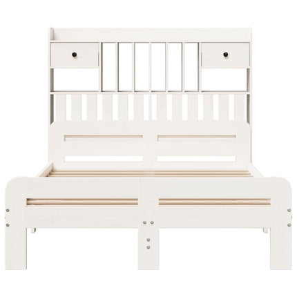 Letto Libreria senza Materasso Bianco 120x190 cm Legno di Pino