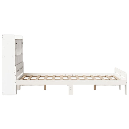 Letto Libreria senza Materasso Bianco 120x190 cm Legno di Pino