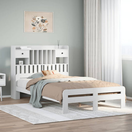 Letto Libreria senza Materasso Bianco 120x190 cm Legno di Pino