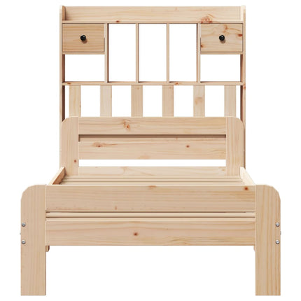 Letto Libreria senza Materasso 90x190 cm Legno Massello Pino
