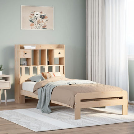 Letto Libreria senza Materasso 90x190 cm Legno Massello Pino