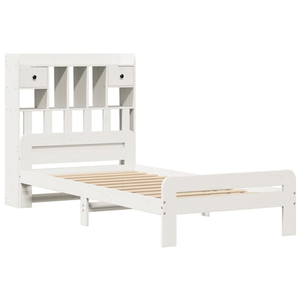 Letto con Libreria senza Materasso 75x190 cm in Legno Pino
