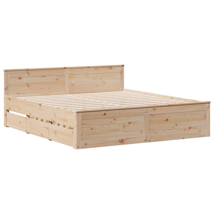 Letto Libreria senza Materasso 200x200 cm in Legno di Pino