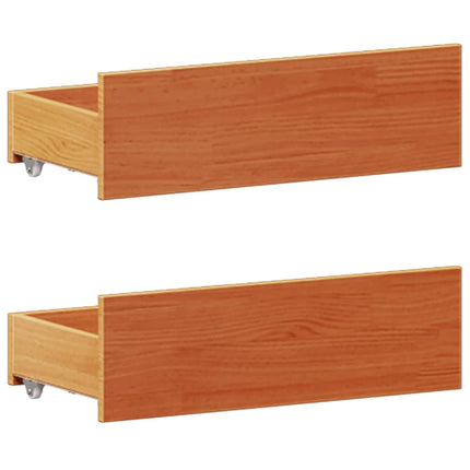 Letto Libreria senza Materasso Marrone Cera 200x200 cm in Pino