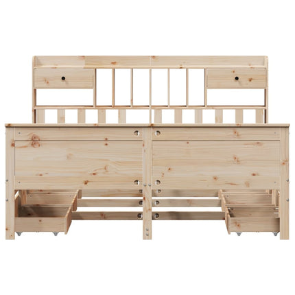 Letto Libreria senza Materasso 180x200 cm in Legno di Pino