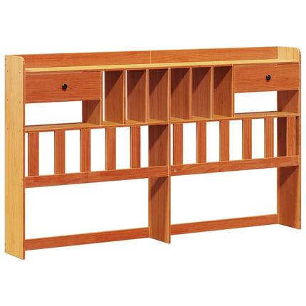Letto Libreria senza Materasso Marrone Cera 180x200 cm in Pino