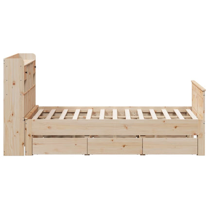 Letto Libreria senza Materasso 160x200 cm in Legno di Pino