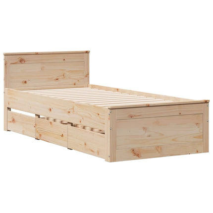 Letto Libreria senza Materasso 100x200 cm in Legno di Pino