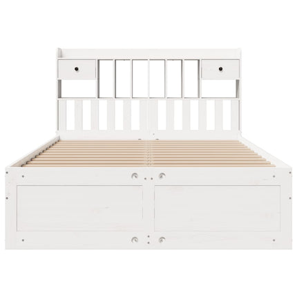 Letto Libreria senza Materasso Bianco 160x200 cm Legno di Pino