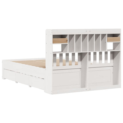 Letto Libreria senza Materasso Bianco 160x200 cm Legno di Pino