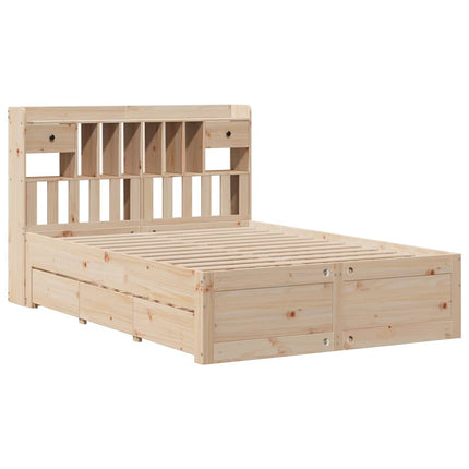 Letto Libreria senza Materasso 140x200 cm in Legno di Pino