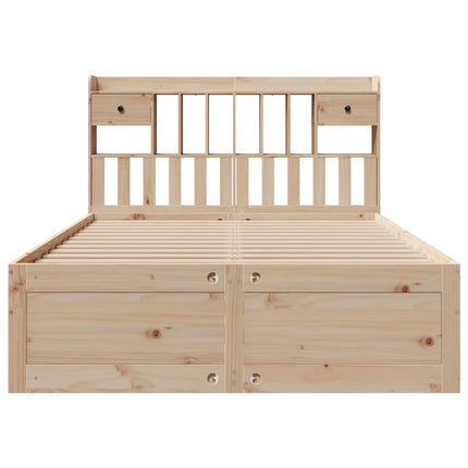 Letto Libreria senza Materasso 140x200 cm in Legno di Pino