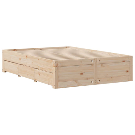 Letto Libreria senza Materasso 140x200 cm in Legno di Pino