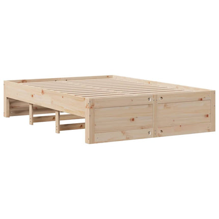 Letto Libreria senza Materasso 140x200 cm in Legno di Pino