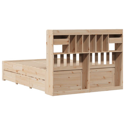 Letto Libreria senza Materasso 140x200 cm in Legno di Pino