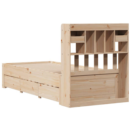 Letto Libreria senza Materasso 100x200 cm in Legno di Pino