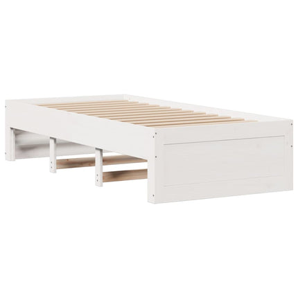 Letto Libreria senza Materasso Bianco 100x200 cm Legno di Pino
