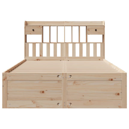 Letto Libreria senza Materasso 140x190 cm in Legno di Pino