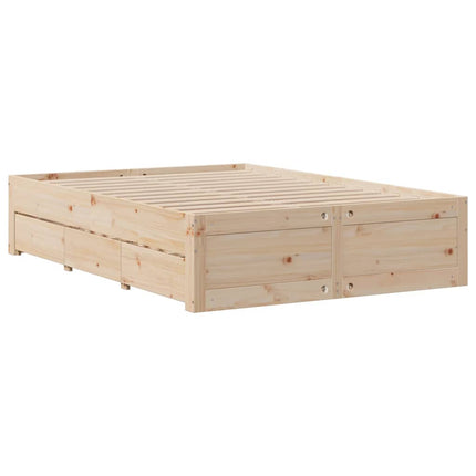 Letto Libreria senza Materasso 140x190 cm in Legno di Pino