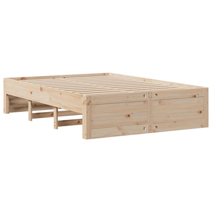 Letto Libreria senza Materasso 140x190 cm in Legno di Pino