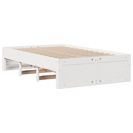 Letto Libreria senza Materasso Bianco 135x190 cm Legno di Pino