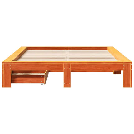 Letto senza Materasso Marrone Cera 140x190 cm in Legno di Pino